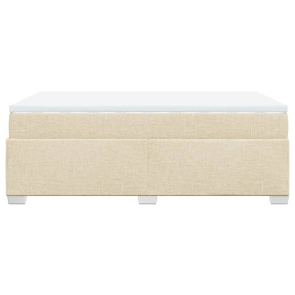 Боксспринг легло с матрак, кремаво, 120x190 см, плат