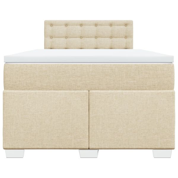 Боксспринг легло с матрак, кремаво, 120x190 см, плат