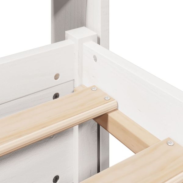 Рамка за легло с табла без матрак, бяла, 140x190 см