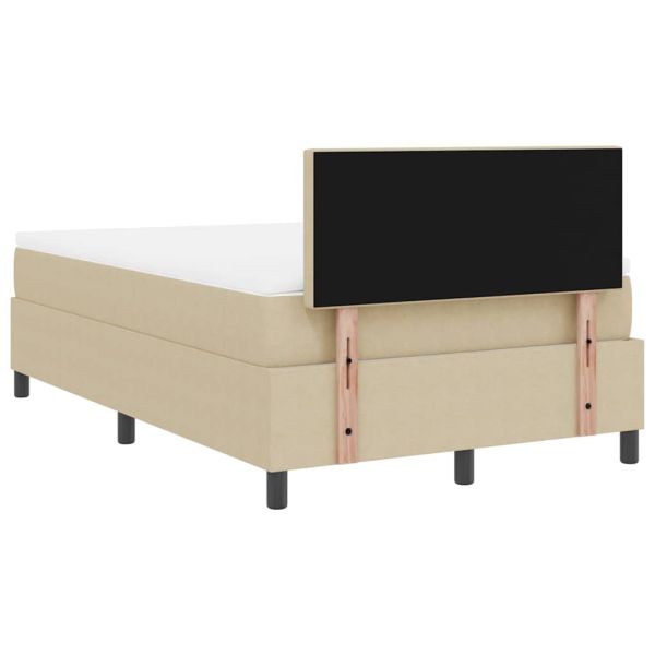 LED кутия за пружини с легло Светлосив и бял 120 x 190 cm