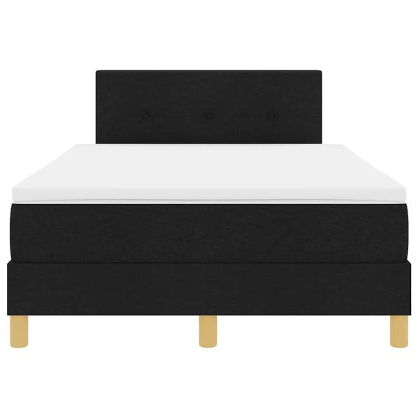 Легло с пружинирана основа с матрак Черно 120 x 190 cm текстил