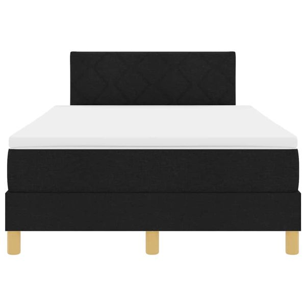 Легло с пружинирана основа с матрак Черно 120 x 200 cm текстил