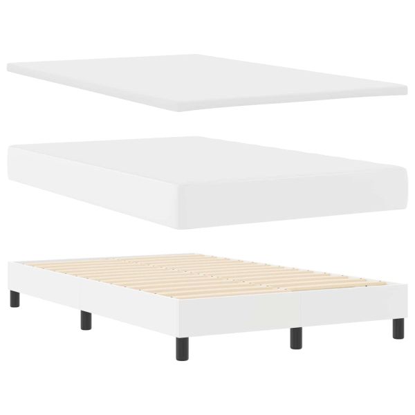 Легло с пружинирана основа Бяло 120 x 190 cm Изкуствена