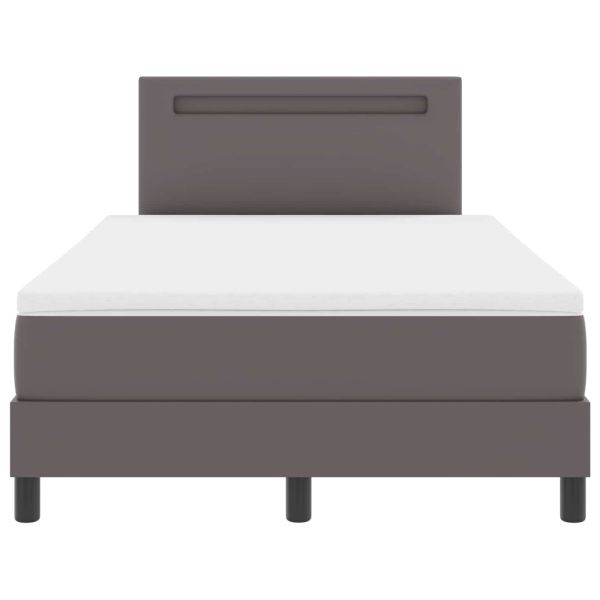 Легло с пружинирана основа с матрак Сив 120 x 190 cm Изкуствена
