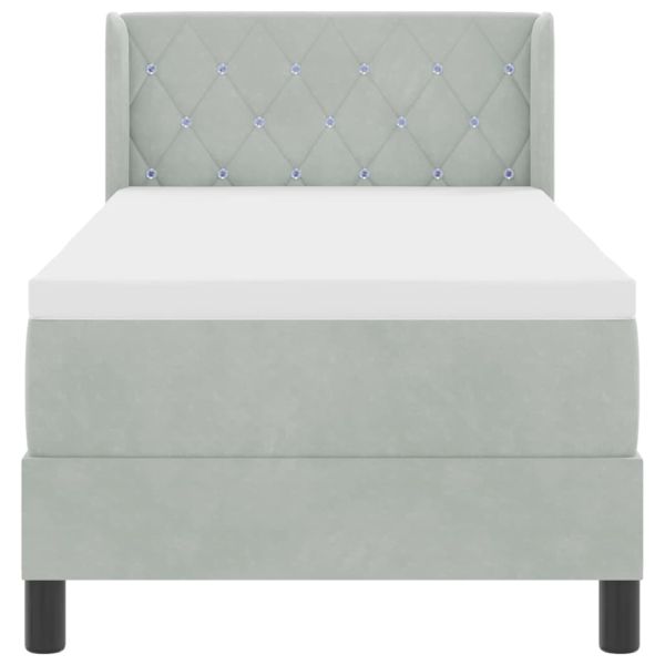 Легло с пружинирана основа Светлосиво 200 x 80 см Полиестер