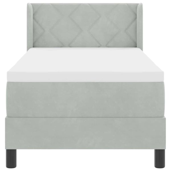 Легло с пружинирана основа Светлосиво 200 x 80 см Полиестер