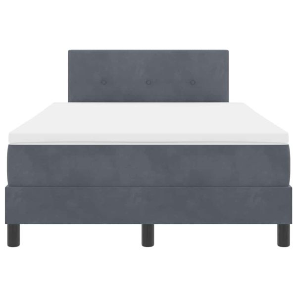 LED кутия за пружини с легло Тъмен сив 120 x 190 cm Кадифе