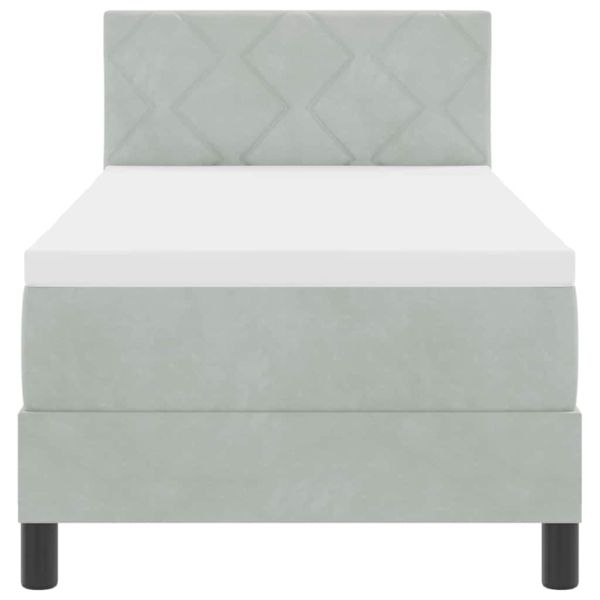 LED кутия за пружини с легло Светлосиво 80 x 200 cm Кадифе