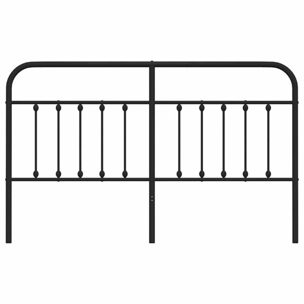 Метална резервна табла за легло, черна, 160 см
