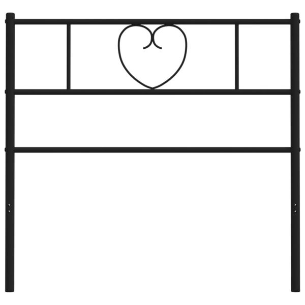 Метална резервна табла за легло, черна, 90 см