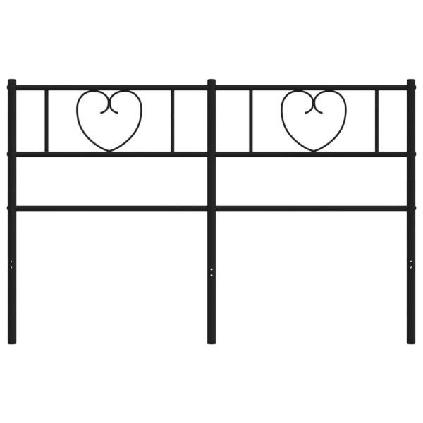 Метална резервна табла за легло, черна, 160 см