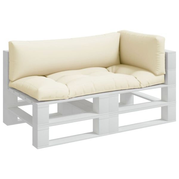 Палетни възглавници, 3 бр, кремави, текстил