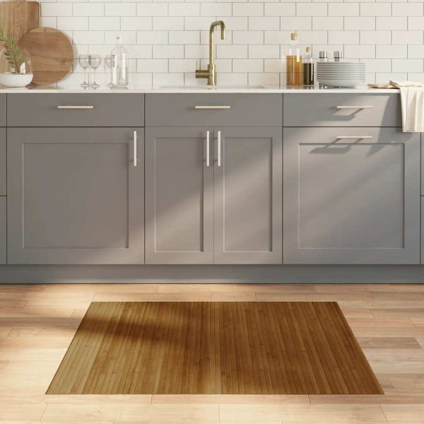 Килим, правоъгълен, кафяв, 80x100 см, бамбук