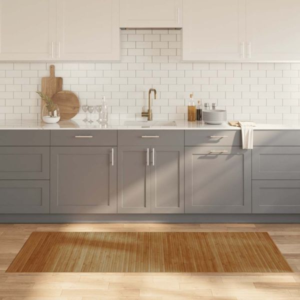 Килим, правоъгълен, кафяв, 80x200 см, бамбук