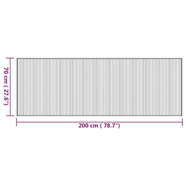 Килим, правоъгълен, натурален, 70x200 см, бамбук