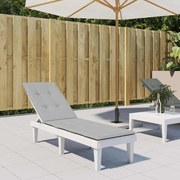 Възглавница за стол шезлонг меланж светлосива (75+105) x 50 x 4 см