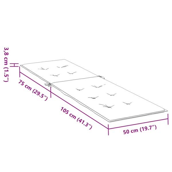 Възглавница за стол шезлонг меланж светлосива (75+105) x 50 x 4 см