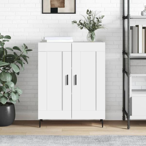 Сайдборд, бял, 69,5x34x90 см, инженерно дърво