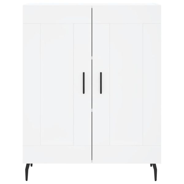 Сайдборд, бял, 69,5x34x90 см, инженерно дърво