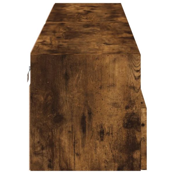 Стенни ТВ шкафове 2 бр опушен дъб 80x30x30 см инженерно дърво