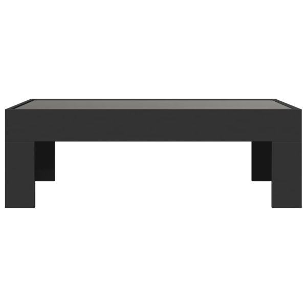 Маса за кафе с Infinity LED, черна, 90x50x30 см