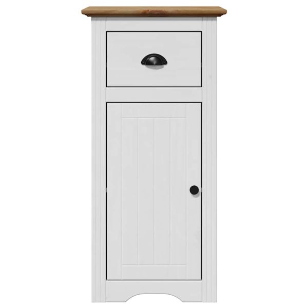 Комплект мебели за баня от 3части BODO бял и кафяв бор от масив