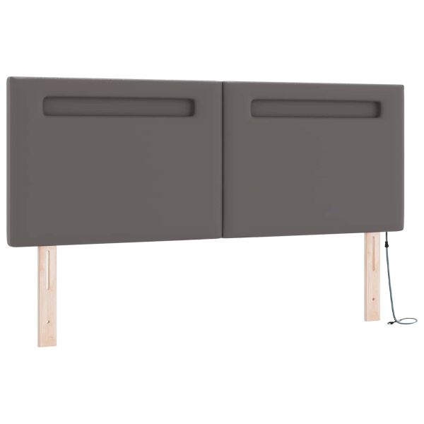 Легло с пружинирана основа с матрак Сив 160 x 200 cm Изкуствена