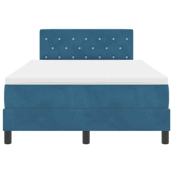 Легло с пружинирана основа Тъмен син 120 x 200 cm Кадифе