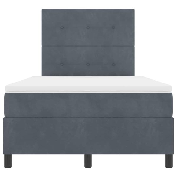 Легло с пружинирана основа Тъмен сив 120 x 190 cm текстил