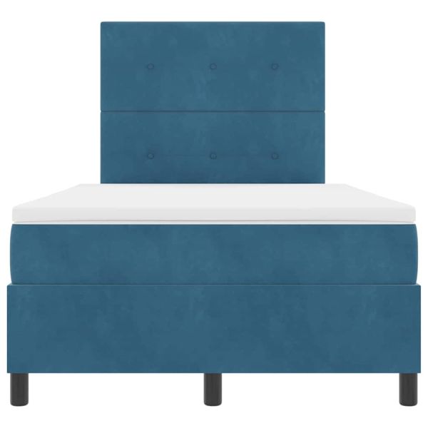 Легло с пружинирана основа Тъмен син 120 x 190 cm текстил