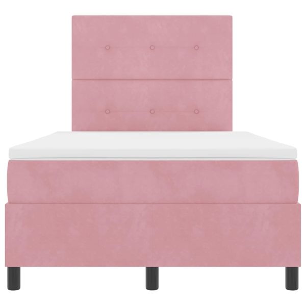 Легло с пружинирана основа с матрак Розово 120 x 200 cm текстил