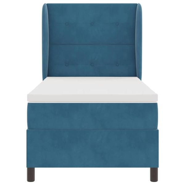 Легло с пружинирана основа Тъмен син 200 x 100 cm Полиестер