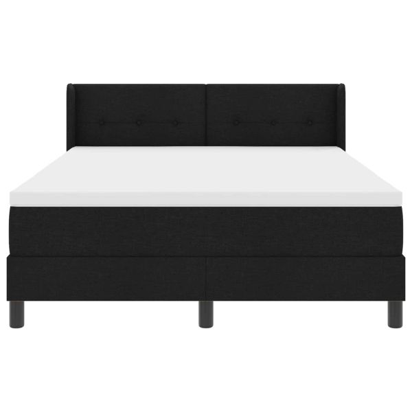 Легло с пружинирана основа Черно 190 x 140 см Полиестер
