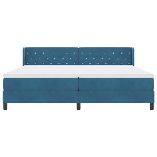 Легло с пружинирана основа Тъмен син 200 x 200 cm Полиестер