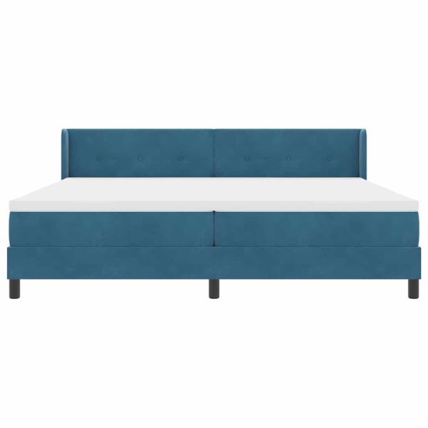 Легло с пружинирана основа Тъмен син 200 x 200 cm Полиестер