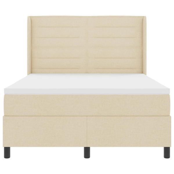 Легло с пружинирана основа с матрак Крем 140 x 200 cm текстил