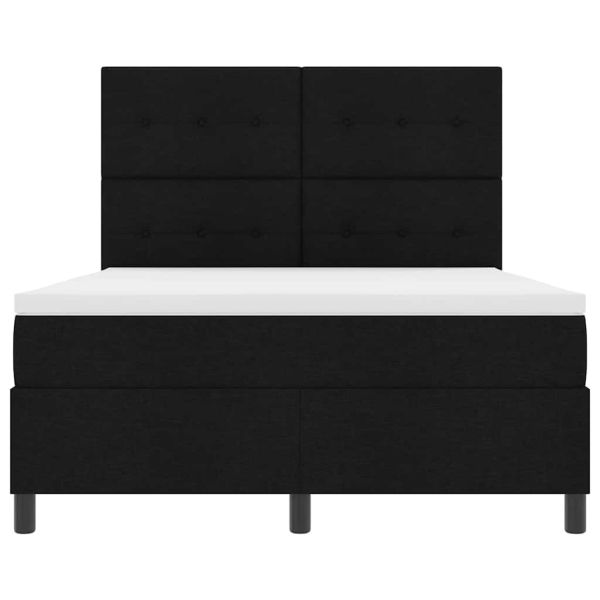 Легло с пружинирана основа с матрак Черно 140 x 190 cm текстил