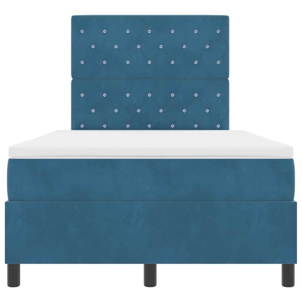 LED кутия за пружини с легло Тъмен син 120 x 200 cm текстил