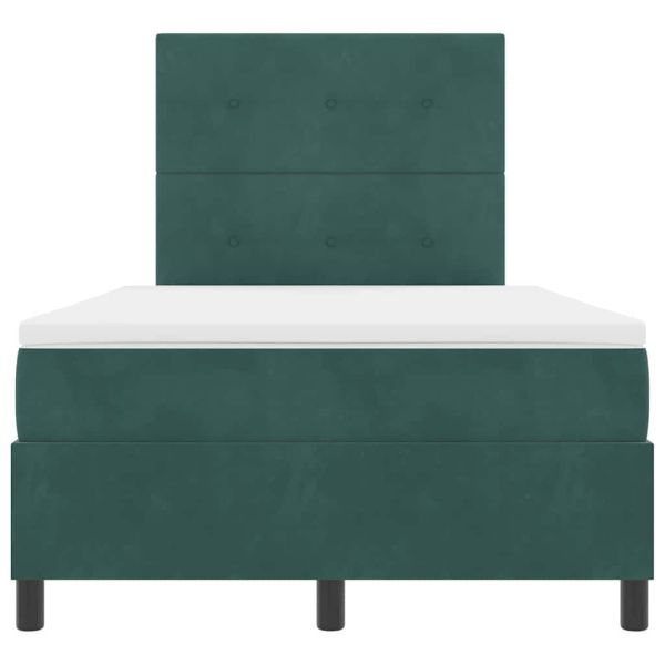 LED кутия за пружини с легло Тъмен зелен 120 x 200 cm текстил