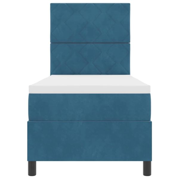 LED кутия за пружини с легло Тъмен син 80 x 200 cm текстил