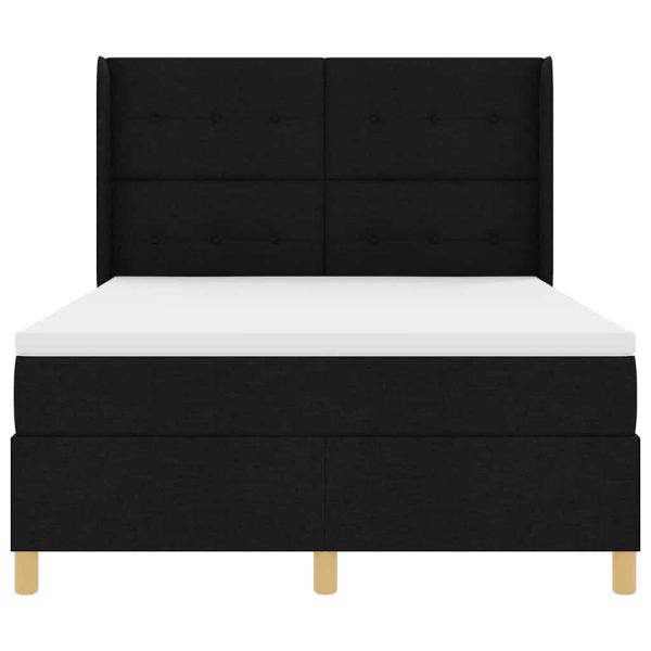 Легло с пружинирана основа с матрак Черно 140 x 190 cm текстил