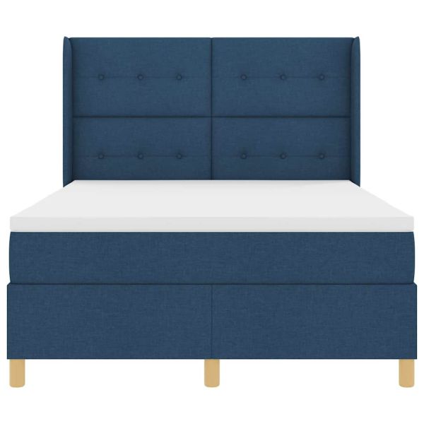 Легло с пружинирана основа с матрак Синьо 140 x 200 cm текстил