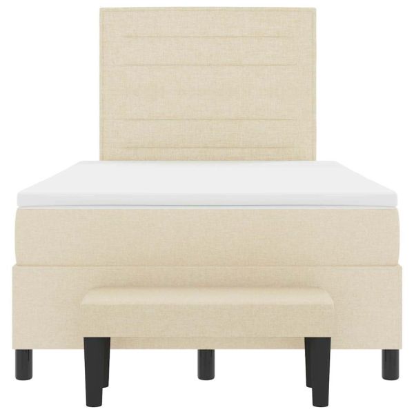 Легло с пружинирана основа с матрак Крем 120 x 190 cm текстил