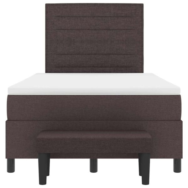Легло с пружинирана основа Тъмен кафяв 120 x 200 cm текстил