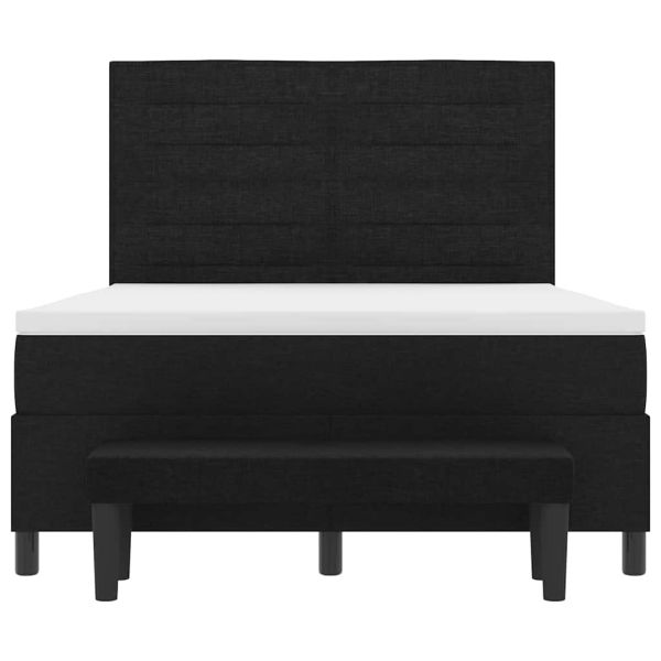 Легло с пружинирана основа с матрак Черно 140 x 190 cm текстил