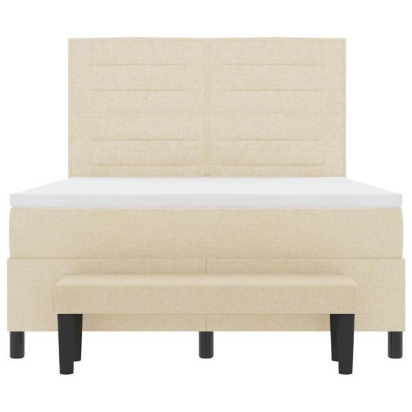 Легло с пружинирана основа с матрак Крем 140 x 200 cm текстил