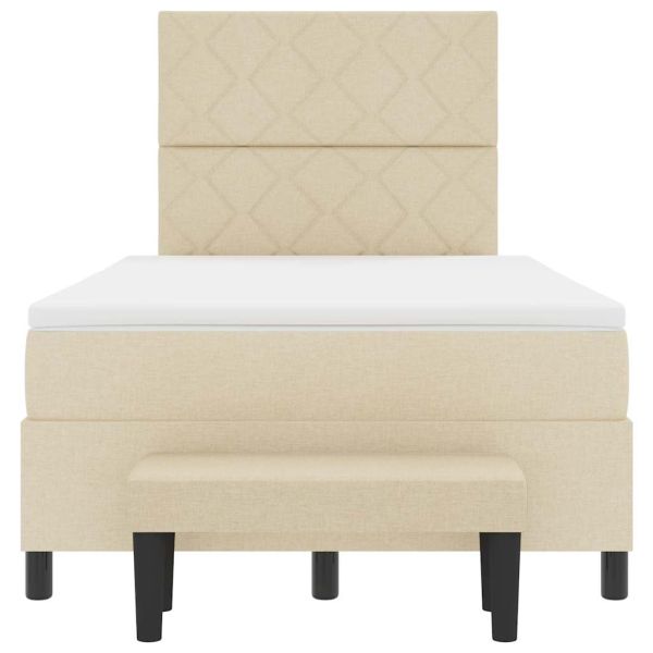 Легло с пружинирана основа с матрак Крем 120 x 190 cm текстил