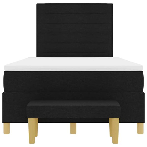 Легло с пружинирана основа с матрак Черно 120 x 190 cm текстил