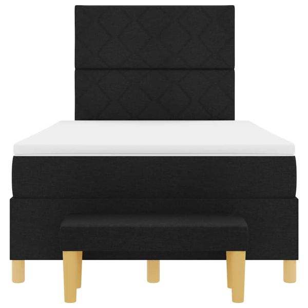 Легло с пружинирана основа с матрак Черно 120 x 190 cm текстил