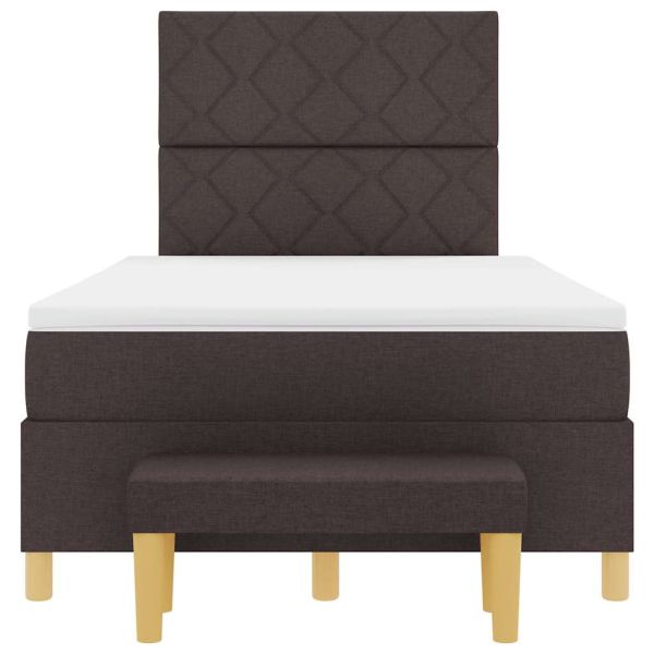 Легло с пружинирана основа Тъмнокафяв 120 x 200 cm текстил